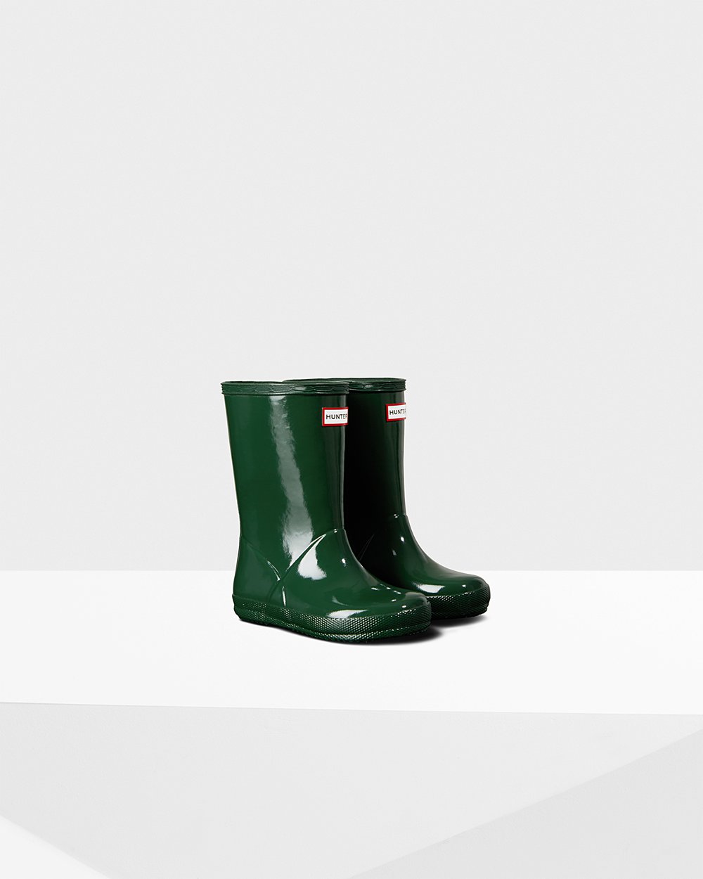 Kids Hunter Rain Boots Green - Original First Classic Gloss - 5624798-CX